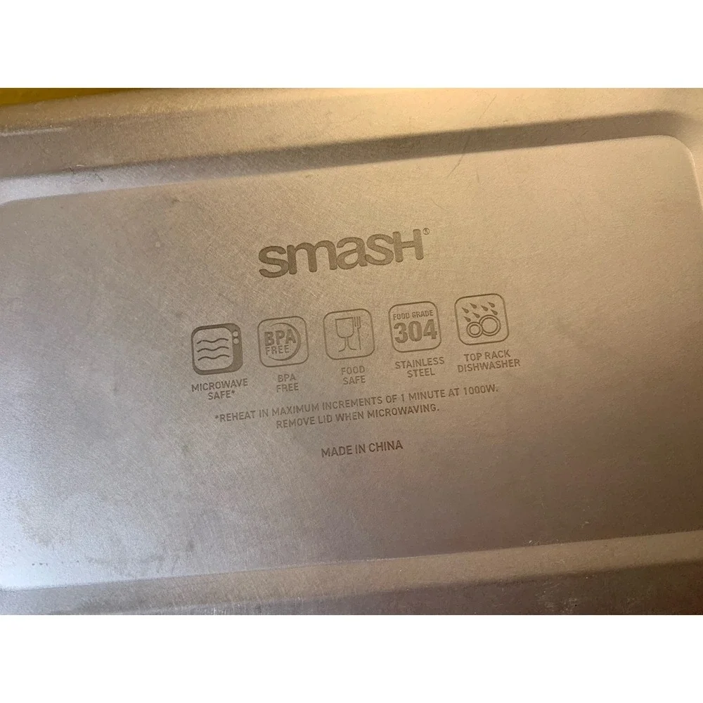 Lot‎ Of 3 Smash Stainless Steel & Plastic Bento Lunch Box, Compartments Teal